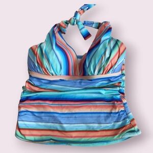 La Blanca Multi stripe tankini top, size 6